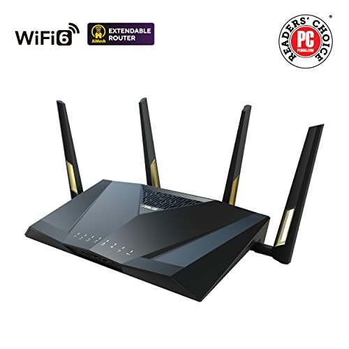 ASUS WiFi 6 router with four antennas.