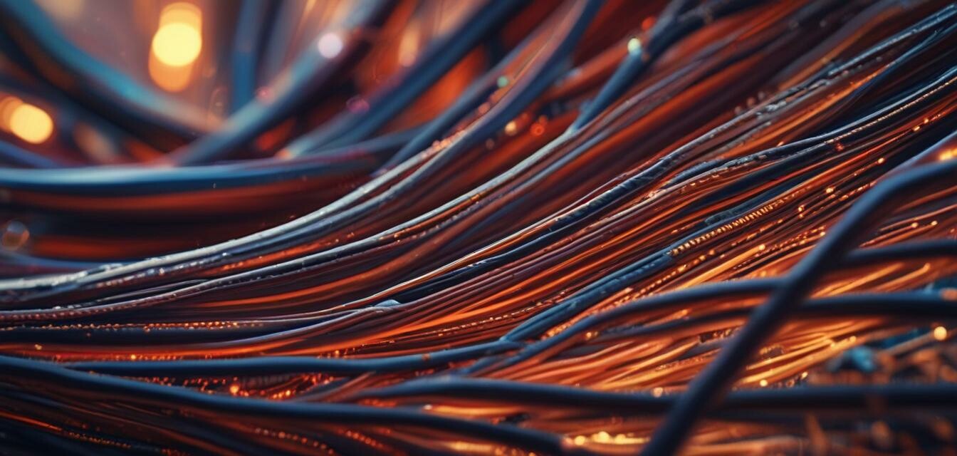 Fiber optic cable close-up