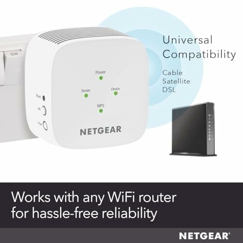 NETGEAR WiFi extender with universal compatibility features.