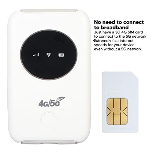 Portable 4G/5G WiFi router with SIM card slot.