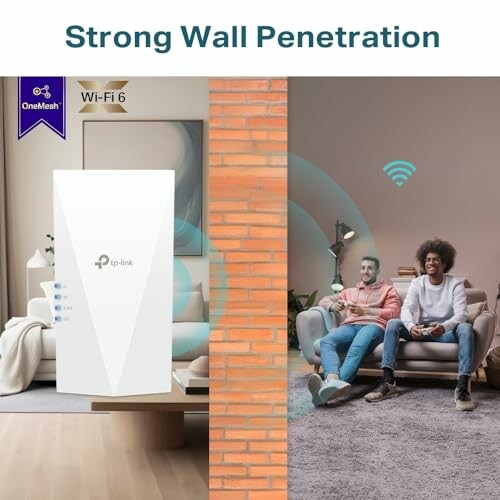 TP-Link WiFi extender demonstrating strong wall penetration.