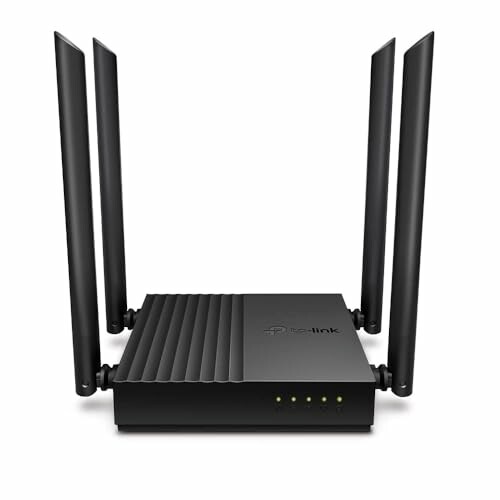 TP-Link wireless router with four antennas.