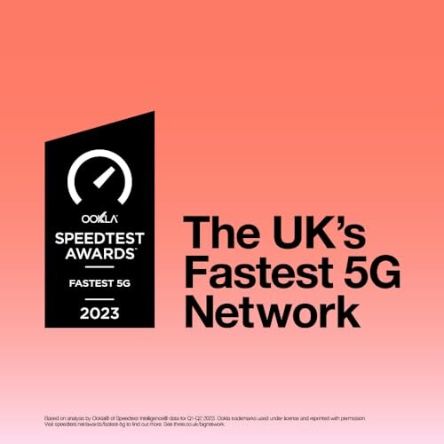 Ookla Speedtest Awards 2023 - UK's Fastest 5G Network