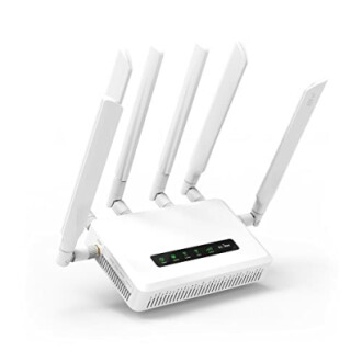 Wireless router with multiple antennas.